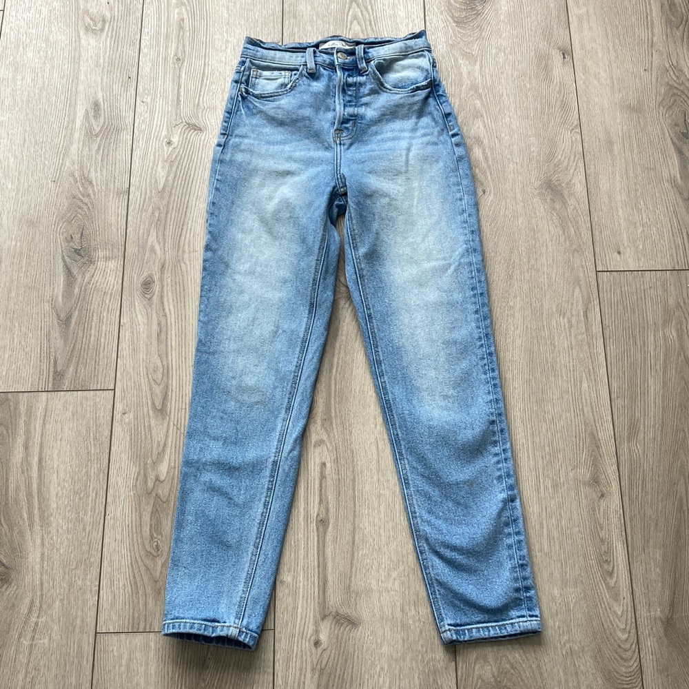 Willow & Root Jeans The Mom Fit Women’s Junior 24 Waist High Rise Blue Denim EUC